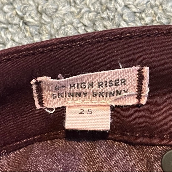 Madewell Jeans Womens 25 Burgundy 9" High Rise Skinny Pants Stretch Lightweight - Picture 4 of 10